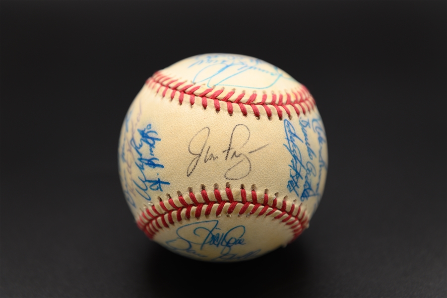 1992 Phillies Team-Signed Baseball w. 28 Autographs Inc. Daulton, Kruk, Fregosi, +