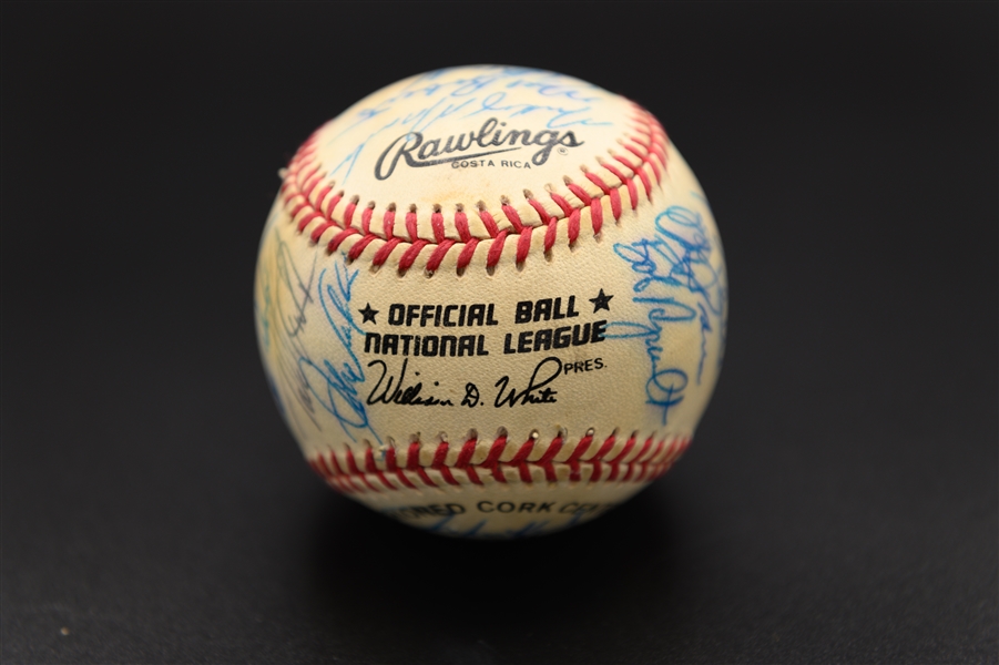 1992 Phillies Team-Signed Baseball w. 28 Autographs Inc. Daulton, Kruk, Fregosi, +