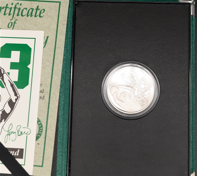 Larry Bird & Kevin McHale Silver Coin Set by Balfour (Each is Limited Edition in Balfour Custom Cases) .999 Pure Silver