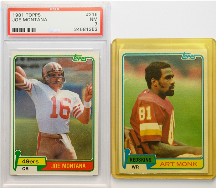 1981 & 1983 Topps Football Complete Sets of 528/396 Cards w. Joe Montana Rookie Card PSA 7
