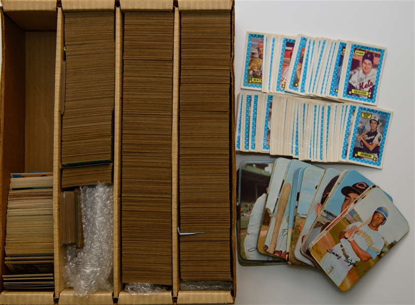 Lot of (2500+) Baseball Cards from 1960 -1978 w. (27) 1971 Topps Super Cards & (60+) 1974 Kellogg's 3D Cards (Some Cracking)