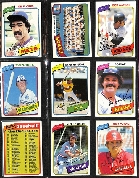 Lot of (4) Baseball Card Sets - 1980 Topps (Henderson Rookie), 1981 Fleer, (2) 1983 Fleer (2 Boggs, 2 Gwynn, 2 Sandberg)