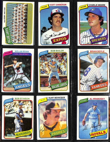 Lot of (4) Baseball Card Sets - 1980 Topps (Henderson Rookie), 1981 Fleer, (2) 1983 Fleer (2 Boggs, 2 Gwynn, 2 Sandberg)