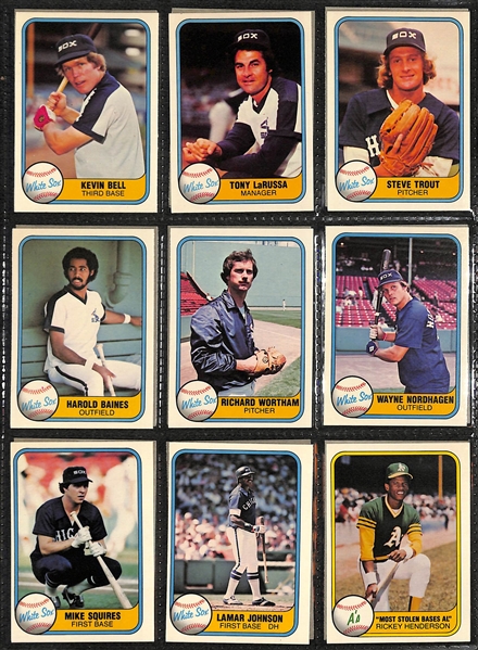 Lot of (4) Baseball Card Sets - 1980 Topps (Henderson Rookie), 1981 Fleer, (2) 1983 Fleer (2 Boggs, 2 Gwynn, 2 Sandberg)