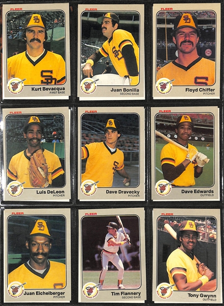 Lot of (4) Baseball Card Sets - 1980 Topps (Henderson Rookie), 1981 Fleer, (2) 1983 Fleer (2 Boggs, 2 Gwynn, 2 Sandberg)