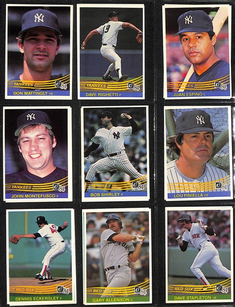 Lot of (3) Baseball Card Sets - 1984 Donruss, 1984 Topps, 1984 Topps Traded