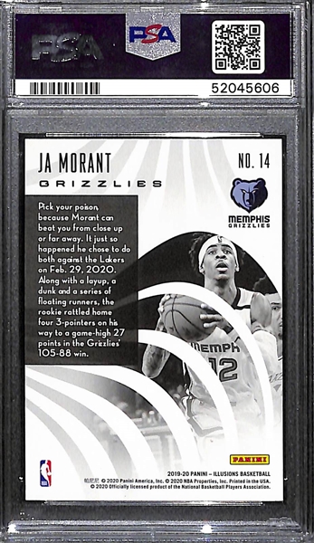 2019 Panini Illusions Ja Morant Rookie Vision Rookie Card Graded PSA 10 Gem Mint