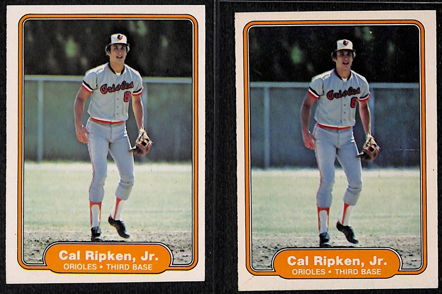 2 Row Box w. Over 200 Cal Ripken Jr. Cards (Inc. 6 Rookies - 2 Fleer and 4 Donruss)