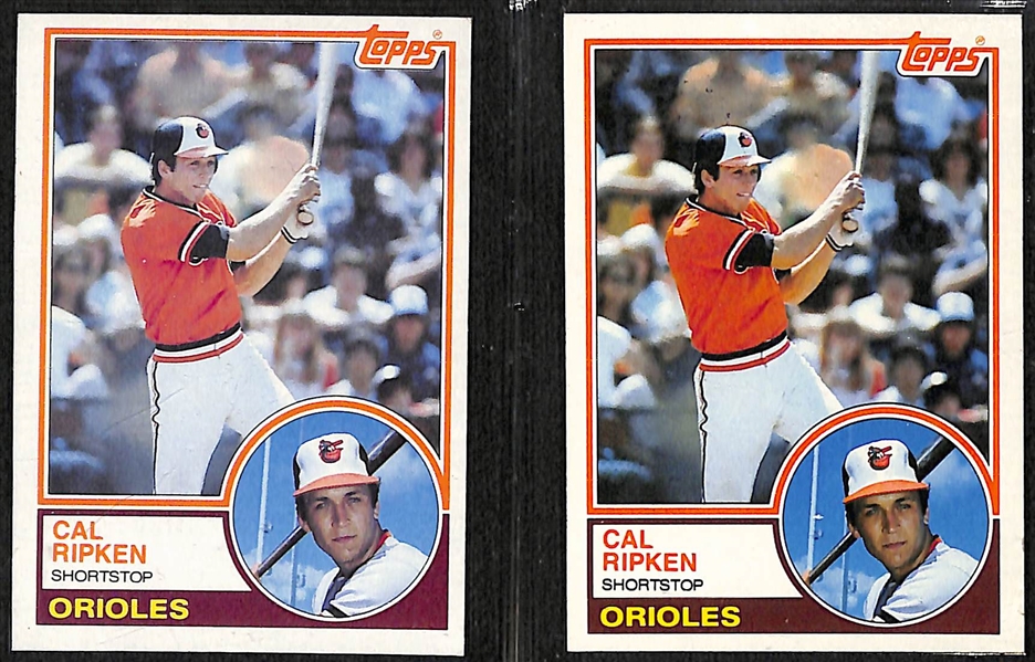 2 Row Box w. Over 200 Cal Ripken Jr. Cards (Inc. 6 Rookies - 2 Fleer and 4 Donruss)