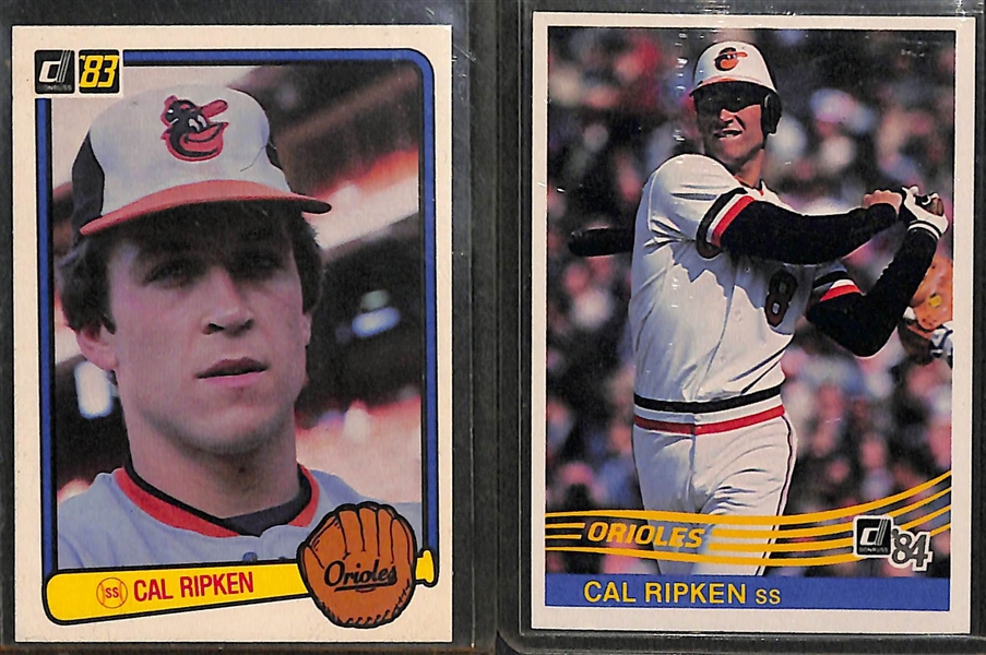 2 Row Box w. Over 200 Cal Ripken Jr. Cards (Inc. 6 Rookies - 2 Fleer and 4 Donruss)