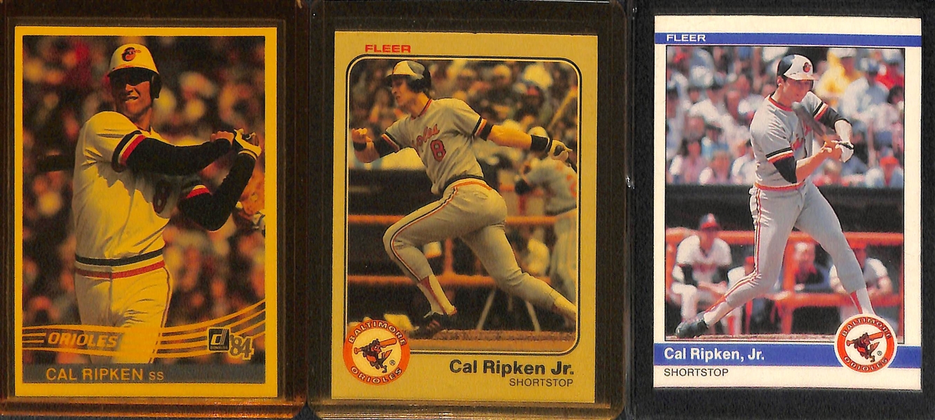 2 Row Box w. Over 200 Cal Ripken Jr. Cards (Inc. 6 Rookies - 2 Fleer and 4 Donruss)