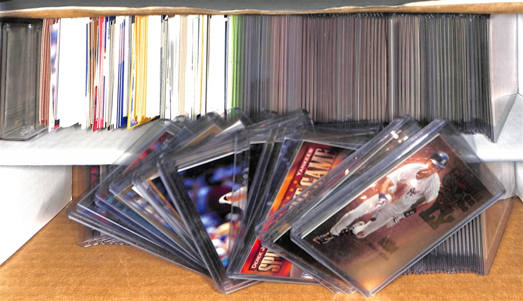 2 Row Box w. Over 200 Derek Jeter Cards - Mostly Base and Insert Cards from the 1990s and 2000s