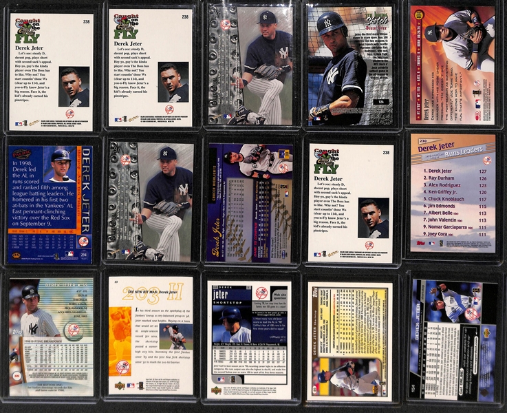 2 Row Box w. Over 200 Derek Jeter Cards - Mostly Base and Insert Cards from the 1990s and 2000s