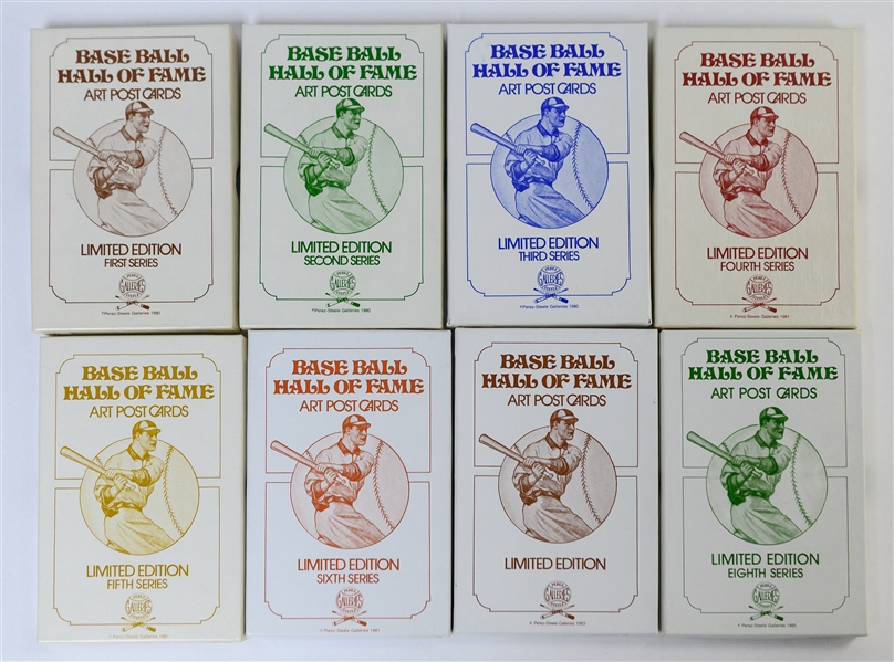 Perez Steele Baseball Hall of Fame Art Post Card Sets (8) - Series 1 Through 8