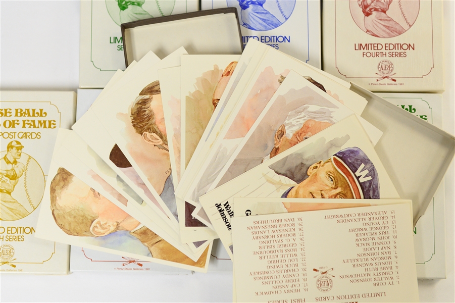 Perez Steele Baseball Hall of Fame Art Post Card Sets (8) - Series 1 Through 8