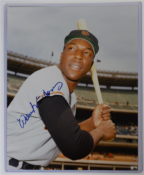 Lot of (7) Signed Baseball 8x10s - E. Banks, McCovey, Hubbell, P. Rose, Hirschbeck, Spahn, Wert - Includes JSA auction LOA