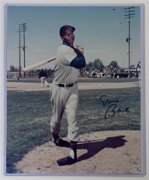 Lot of (7) Signed Baseball 8x10s - E. Banks, McCovey, Hubbell, P. Rose, Hirschbeck, Spahn, Wert - Includes JSA auction LOA