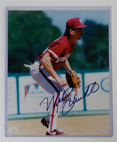 Lot of (6) Signed Phillies/Eagles 8x10s - M. Schmidt, Dick Allen, Ashburn, Bednarik, Retzlaff, Mahaffey - Includes JSA auction LOA