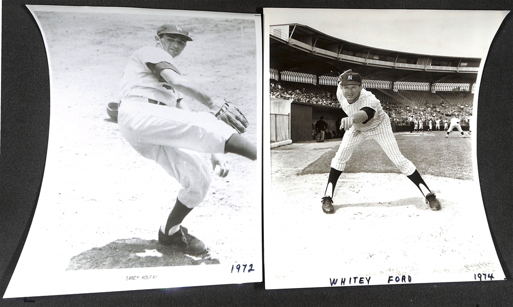 Over 70 Baseball HOF 8x10 Photos From the Uncle Jimmy Collection (Most Printed in 1970s) w. Ruth, Gehrig, Mantle, DiMaggio, Clemente, +