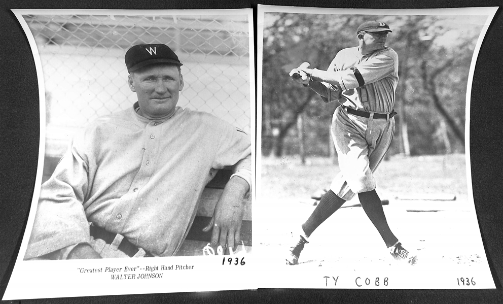 Over 70 Baseball HOF 8x10 Photos From the Uncle Jimmy Collection (Most Printed in 1970s) w. Ruth, Gehrig, Mantle, DiMaggio, Clemente, +