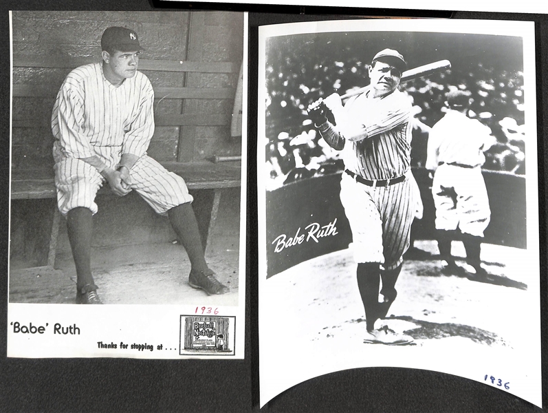 Over 70 Baseball HOF 8x10 Photos From the Uncle Jimmy Collection (Most Printed in 1970s) w. Ruth, Gehrig, Mantle, DiMaggio, Clemente, +