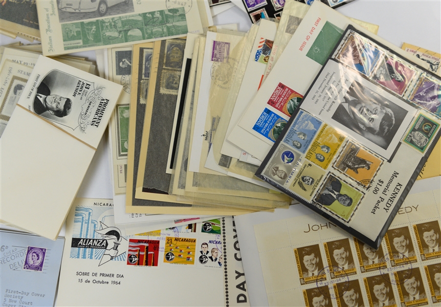 Lot of John F. Kennedy Memorabilia - First Day Covers & Photos