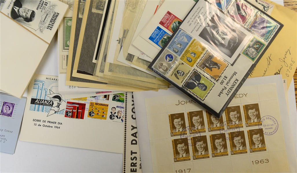 Lot of John F. Kennedy Memorabilia - First Day Covers & Photos