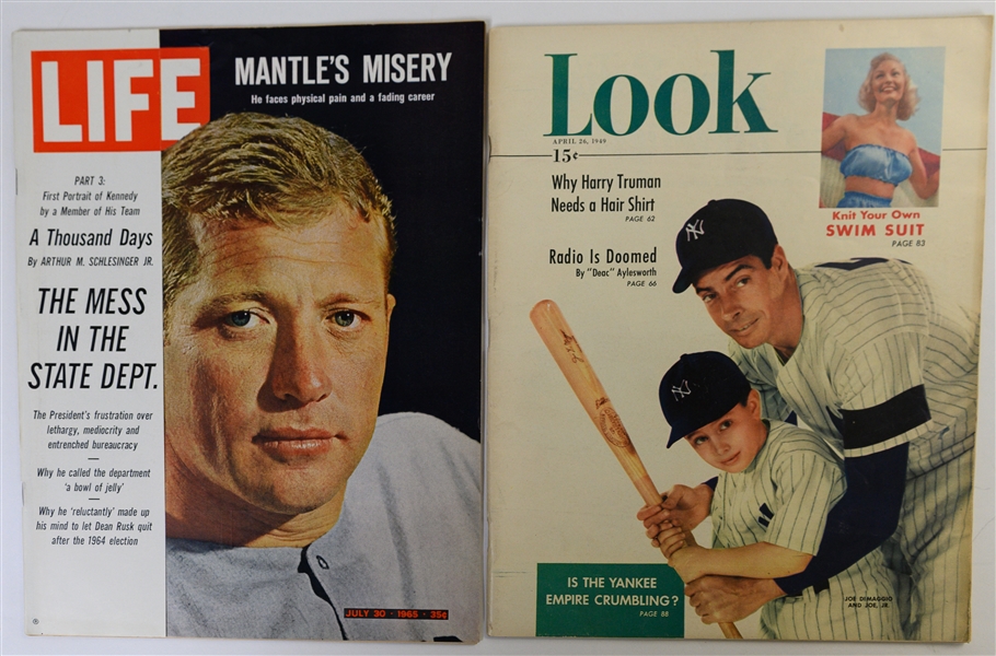 Lot of (10) Sports & News Magazines from 1949-1976 w May 1949 Sports Illustrated w. DiMaggio Cover