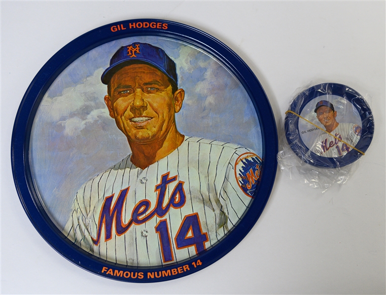 (2) Sets of 20 - 1969 Mets Portfolio of Stars 9x12 by Bruce Stark & Mgr Gil Hodges Coaster & Plate Set