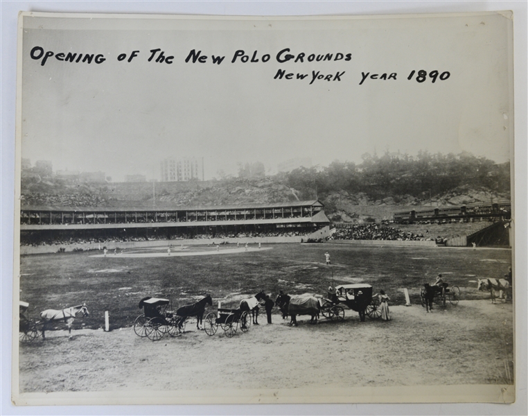 1956 World Series Perfect Game Plate Featuring Don Larsen and (3) Vintage Team Stadium Photos