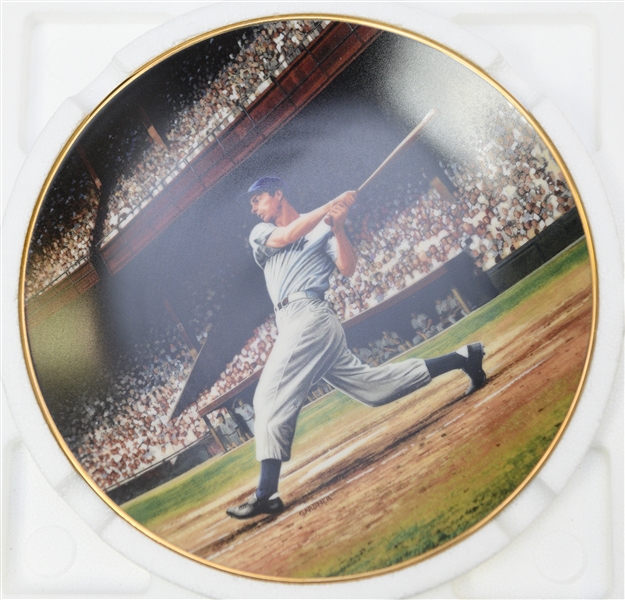 Lot of (4) 1993 Bradford Exchange & Hamilton Plates - Ruth, DiMaggio, Gehrig, Mantle