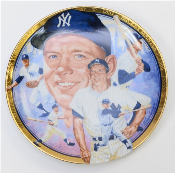 Lot of (4) 1993 Bradford Exchange & Hamilton Plates - Ruth, DiMaggio, Gehrig, Mantle
