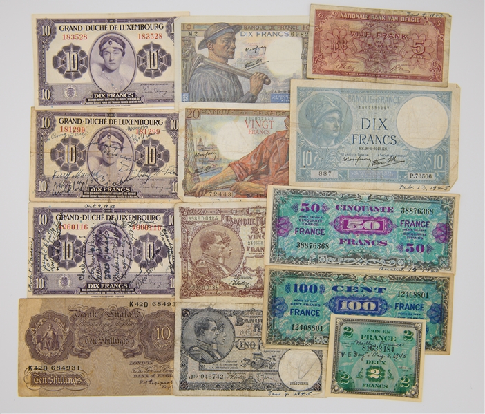 23 French Notes from World War II from the Uncle Jimmy Collection Dated 1941-1945