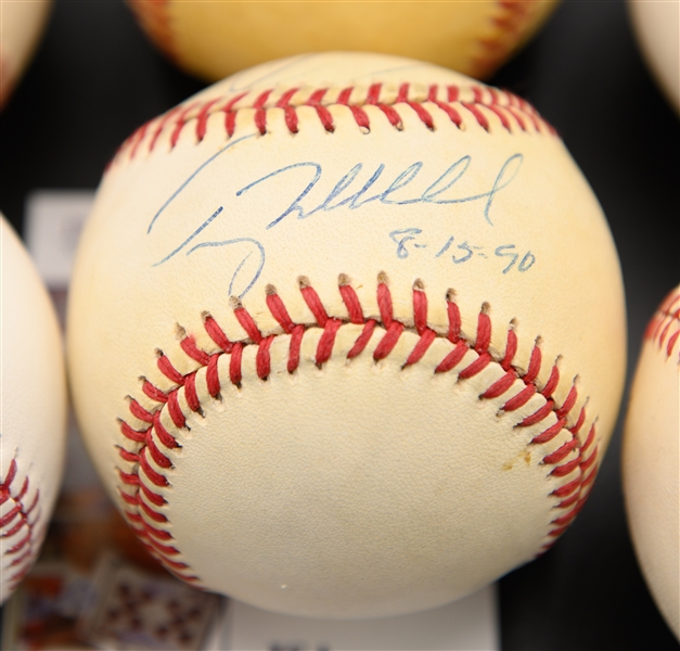 Lot of (6) Single-Signed Phillies-Related Baseballs w/ Roberts, Carlton Bowa, Muholland/Greene Dual No-Hitters, Dykstra, Garber (JSA Auction Letter)