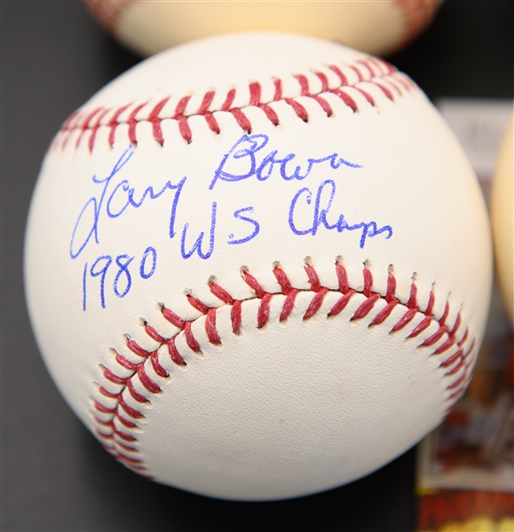 Lot of (6) Single-Signed Phillies-Related Baseballs w/ Roberts, Carlton Bowa, Muholland/Greene Dual No-Hitters, Dykstra, Garber (JSA Auction Letter)