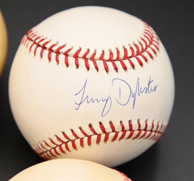 Lot of (6) Single-Signed Phillies-Related Baseballs w/ Roberts, Carlton Bowa, Muholland/Greene Dual No-Hitters, Dykstra, Garber (JSA Auction Letter)