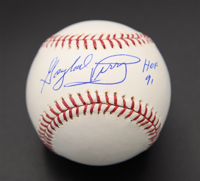 Lot of (2) Single-Signed Official Major League Baseballs w/ Cal Ripken Jr. & Gaylord Perry (JSA Auction Letter)