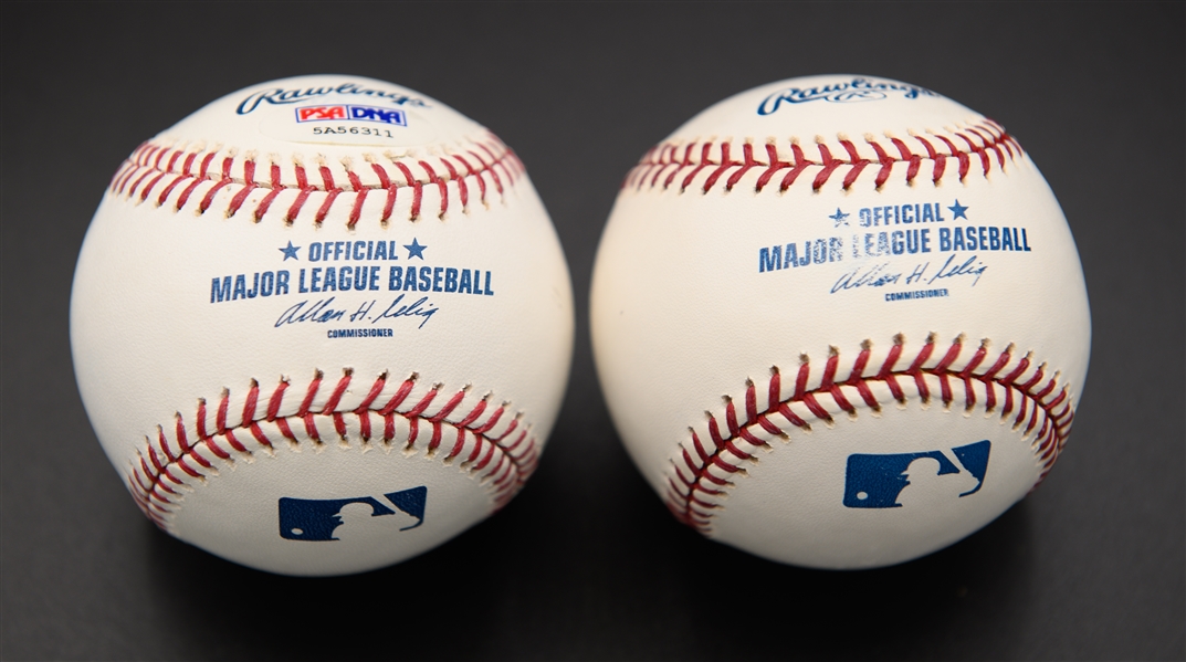 Lot of (2) Single-Signed Official Major League Baseballs w/ Cal Ripken Jr. & Gaylord Perry (JSA Auction Letter)