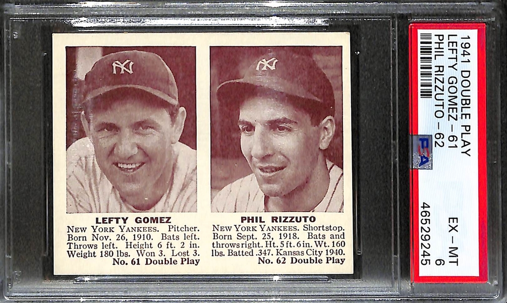 1941 Double Play Lefty Gomez & Phil Rizzuto #61/62 Graded PSA 6