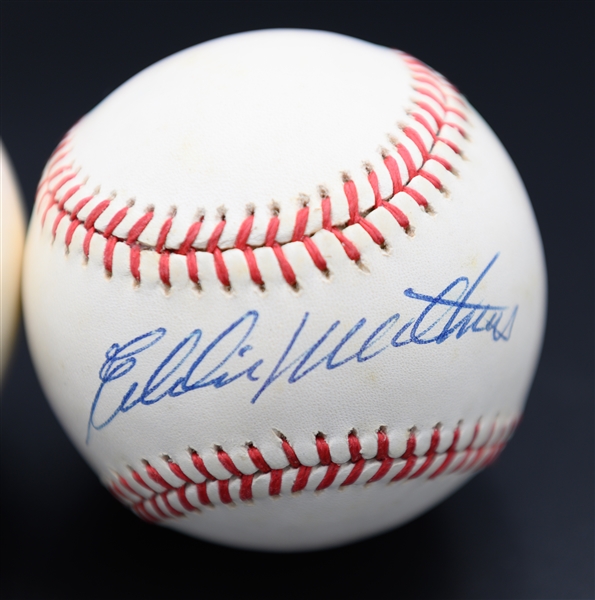 Lot of (3) Single-Signed Official Major League Baseballs w/ Ralph Kiner, George Kell, Eddie Matthews (JSA Auction LOA)