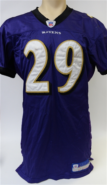 Rare 2004 Chester Taylor Season Worn Baltimore Ravens Game-Used Jersey w. Many Team Repairs & Alterations!