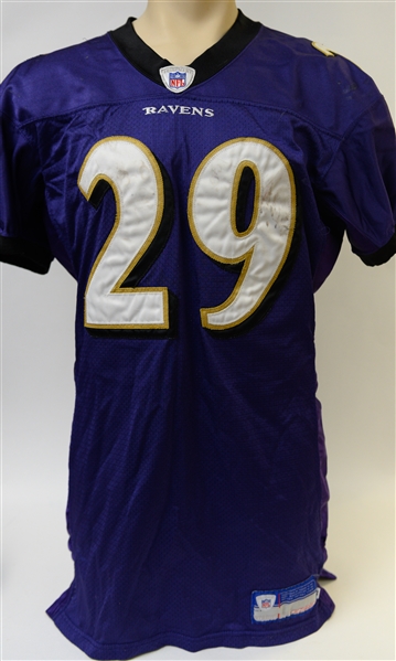 Rare 2004 Chester Taylor Season Worn Baltimore Ravens Game-Used Jersey w. Many Team Repairs & Alterations!