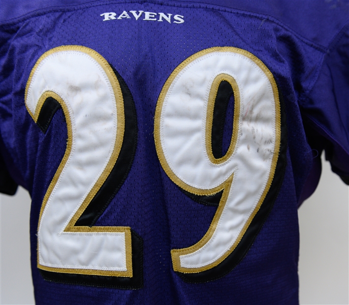 Rare 2004 Chester Taylor Season Worn Baltimore Ravens Game-Used Jersey w. Many Team Repairs & Alterations!