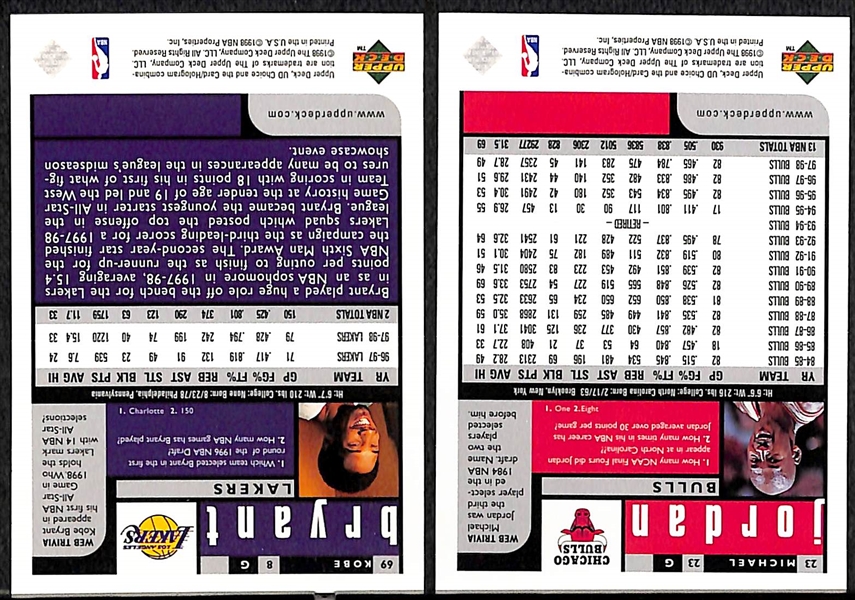 Lot of 1998-99 Collector's Choice Preview Sets (both w. Jordan and Kobe) and (2) Unopened Packs w. Jordan on Top