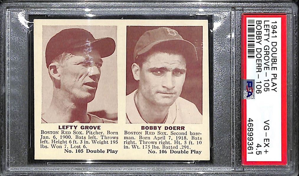 1941 Double Play Lefty Grove & Bobby Doerr #105/106 Graded PSA 4.5