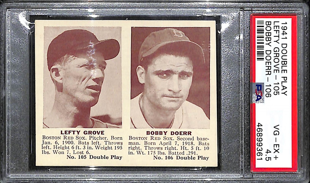 1941 Double Play Lefty Grove & Bobby Doerr #105/106 Graded PSA 4.5