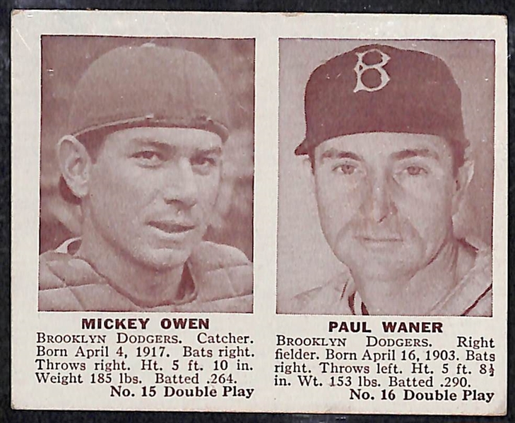 1941 Double Play Lot - 36 Different Cards of the 75 in the Set w. P. Waner, A. Vaughn, Gehringer