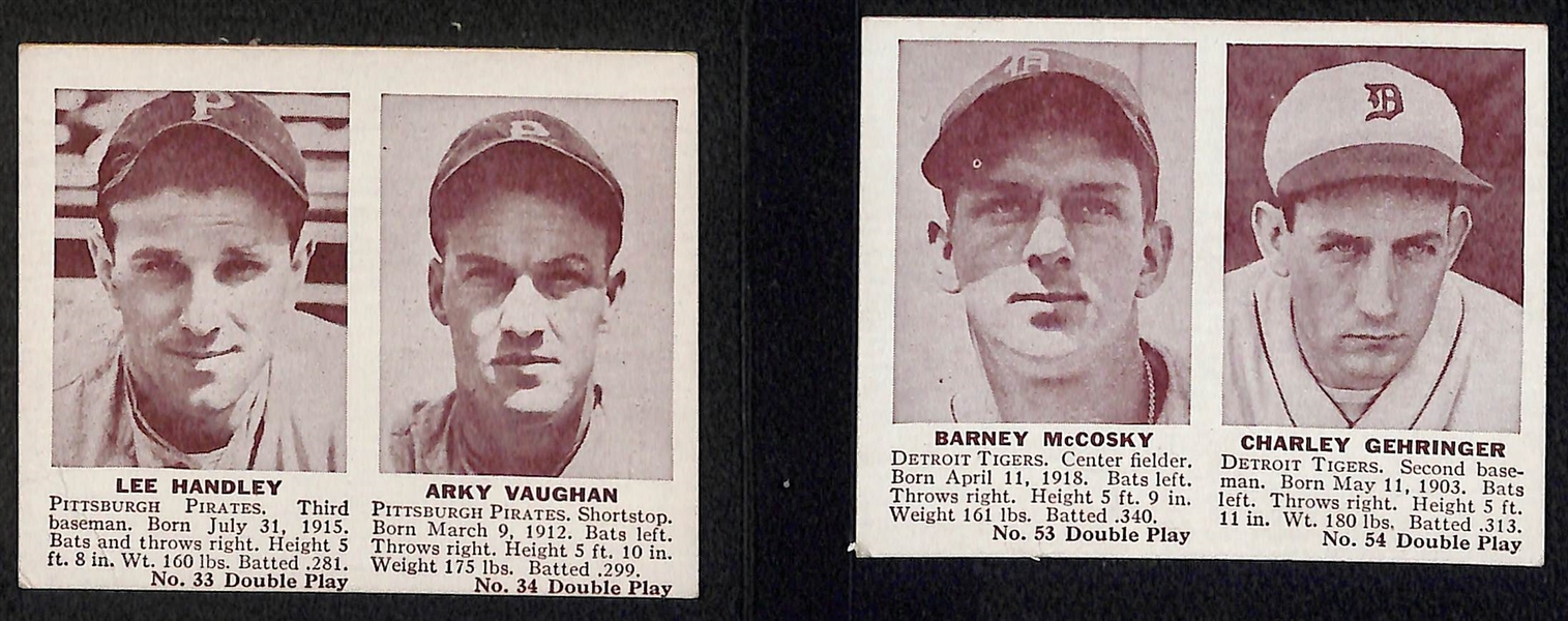 1941 Double Play Lot - 36 Different Cards of the 75 in the Set w. P. Waner, A. Vaughn, Gehringer