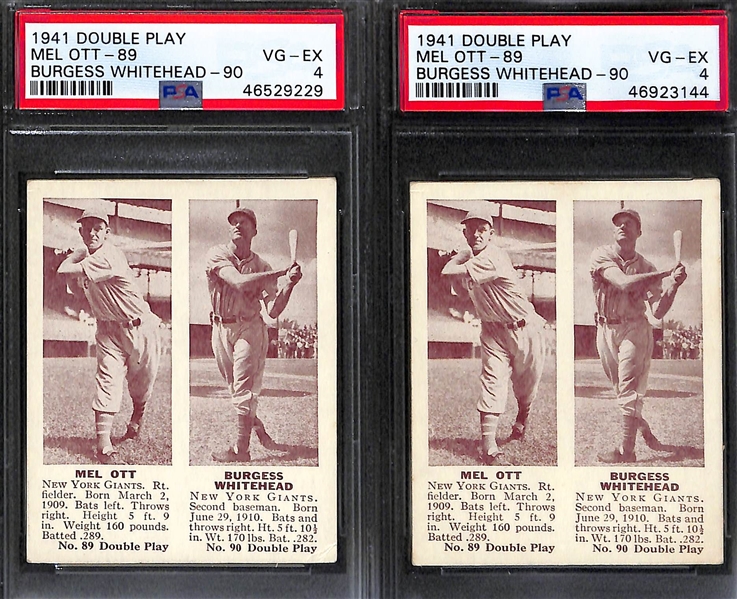 Lot of 4 Graded 1941 Double Play Mel Ott Cards