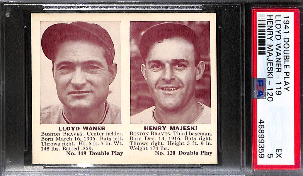 Lot of 4 HOFer Graded 1941 Double Play Cards (All PSA 5) with Mel Ott, Paul Waner, Lloyd Waner, Charley Gehringer